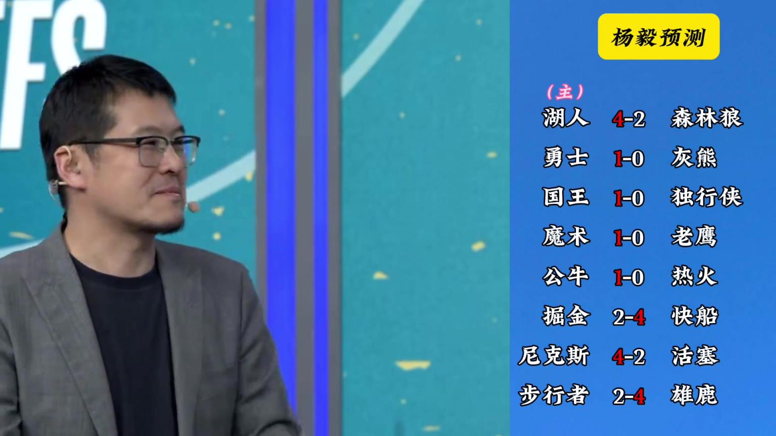 明燈來了！看看楊毅的季后賽預測：湖人4-2狼 快船4-2掘金